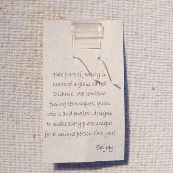 Dichroic glass earrings - Picture 2 of 2